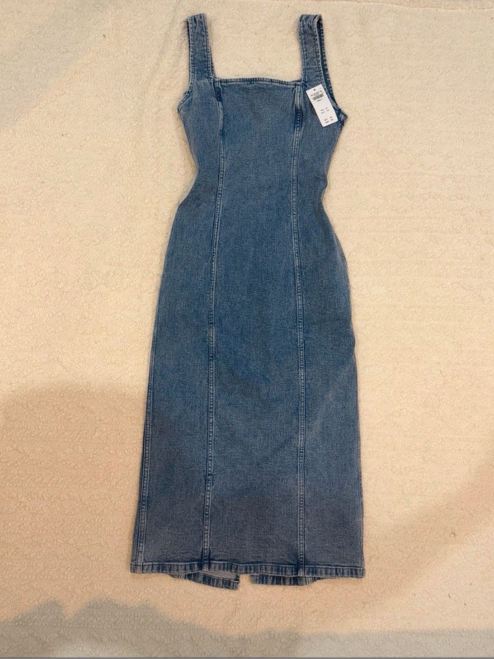 Abercrombie and Fitch Denim Square-Neck Midi Dress NWT small petite